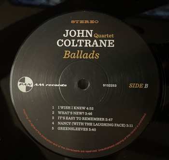 LP The John Coltrane Quartet: Ballads LTD 3509