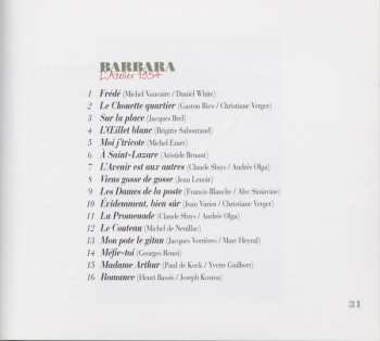 CD Barbara: À L'Atelier, Bruxelles 1954 DIGI 520156