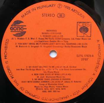 LP Barbra Streisand: Memories