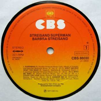 LP Barbra Streisand: Streisand Superman