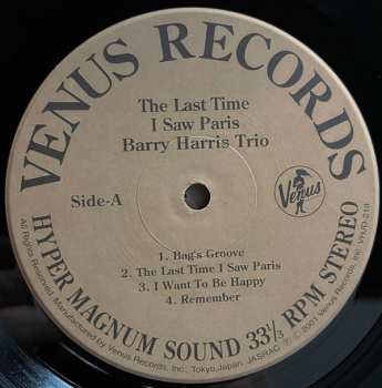 LP Barry Harris Trio: The Last Time I Saw Paris LTD 530999