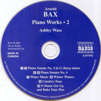 CD Arnold Bax: Piano Sonatas Nos. 3 And 4 - Water Music • Winter Waters 467819