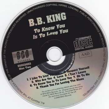 2CD B.B. King: L.A. Midnight/To Know You Is To Love You 94907