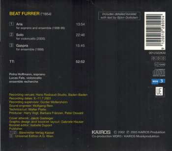 CD Beat Furrer: Aria; Solo; Gaspra 328798