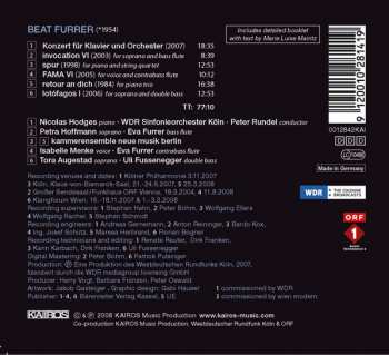 CD Beat Furrer: Konzert Für Klavier Und Orchester 221551
