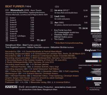 2CD Beat Furrer: Wüstenbuch • Ira-arca • Lied • Aer 292587