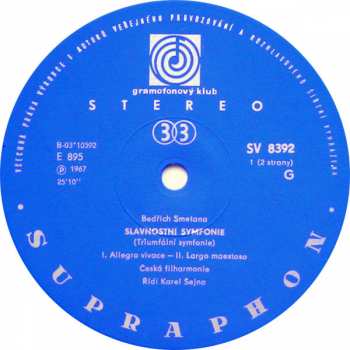LP Bedřich Smetana: Triumfální Symfonie