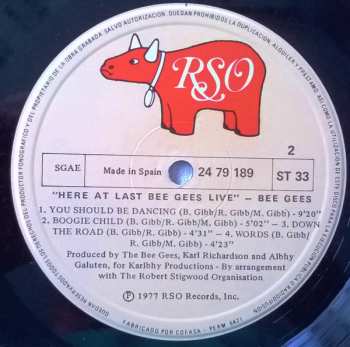 2LP Bee Gees: Here At Last - Live