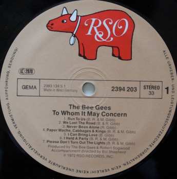 LP Bee Gees: To Whom It May Concern