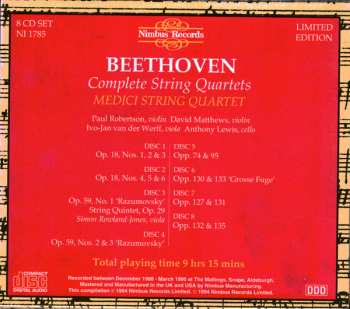 8CD/Box Set Ludwig van Beethoven: Beethoven - Complete String Quartets 534864