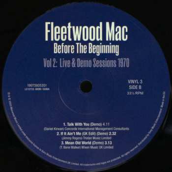 3LP Fleetwood Mac: Before The Beginning (Vol 2: Live & Demo Sessions 1970) 3926
