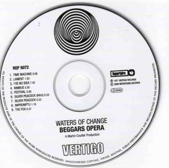 CD Beggars Opera: Waters Of Change DIGI 186709