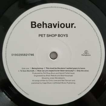LP Pet Shop Boys: Behaviour. 3964