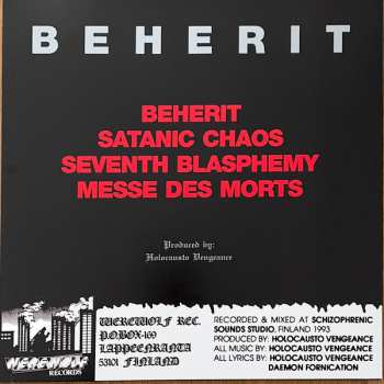 LP Beherit: Messe Des Morts CLR