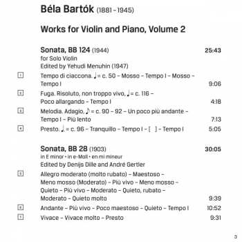 CD Béla Bartók: Bartok - Works For Violin And Piano Volume 2: Sonatas And Folk Dances 294481