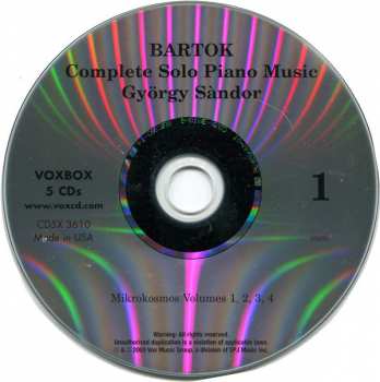 5CD/Box Set Béla Bartók: Complete Solo Piano Music 333613