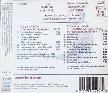 CD Béla Bartók: Concerto For Orchestra / Pictures At An Exhibition 264893