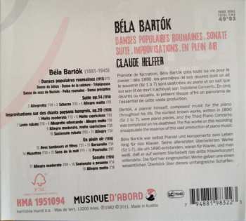 CD Béla Bartók: Danses Populaires Roumaines. Sonate. Suite. Improvisations. En Plein Air 247061