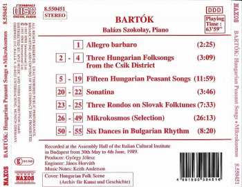 CD Béla Bartók: Mikrokosmos (Selection) / 15 Hungarian Peasant Songs / 6 Dances In Bulgarian Rhythm 294512