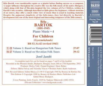 CD Béla Bartók: Piano Music Vol. 4 - For Children 123386