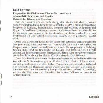 CD Béla Bartók: Rhapsodies Nos. 1 & 2 / Piano Quintet 435656