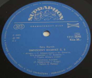LP Béla Bartók: Smyčcové Kvartety Č. 5 A 6 525448