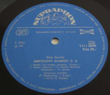 LP Béla Bartók: Smyčcové Kvartety Č. 5 A 6 525448