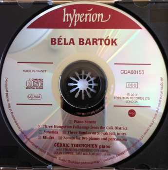 CD Béla Bartók: Sonata For Two Pianos And Percussion, Three Hungarian Folksongs From The Csík District, Three Rondos On Slovak Folk Tunes, Sonatina, Piano Sonata, Etudes Op. 18 186735