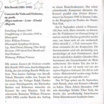 CD Béla Bartók: Viola Concertos • «Verklärte Nacht» 318707