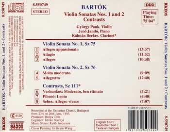 CD Béla Bartók: Violin Sonatas Nos. 1 And 2 / Contrasts 221225