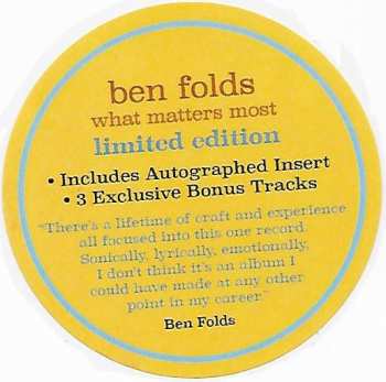 CD Ben Folds: What Matters Most DLX | LTD 463044
