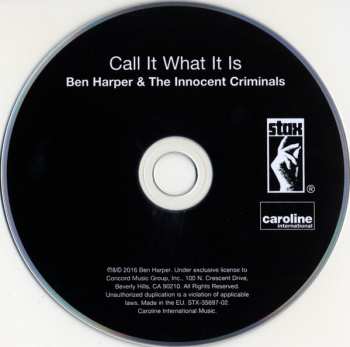CD Ben Harper & The Innocent Criminals: Call It What It Is 6282