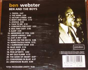 CD Ben Webster: Ben And The Boys 539528