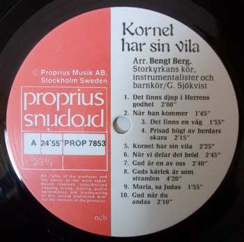 LP Bengt Berg: Now The Green Blade Riseth - Kornet Har Sin Vila 268326