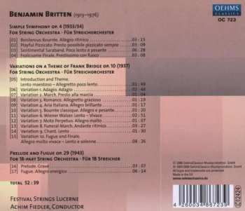 CD Benjamin Britten: Works For String Orchestra 422161