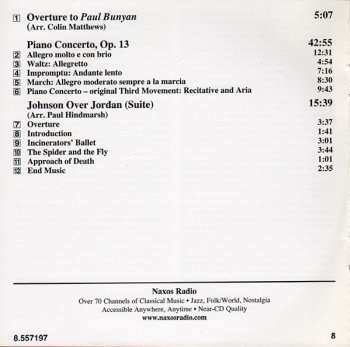 CD Benjamin Britten: Piano Concerto / Johnson Over Jordan (Suite) 434510