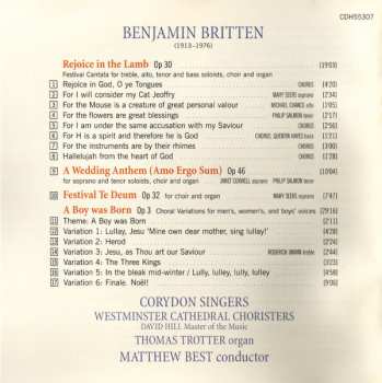CD Benjamin Britten: A Boy Was Born / Festival Te Deum / Rejoice In The Lamb / A Wedding Anthem 294258
