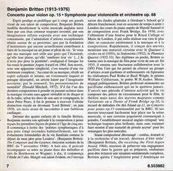 CD Benjamin Britten: Violin Concerto • Cello Symphony 235191