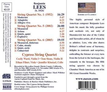 CD Benjamin Lees: String Quartets Nos. 1, 5 And 6