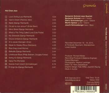 CD Benjamin Schmid Jazz Quartet: Hot Club Jazz 474164