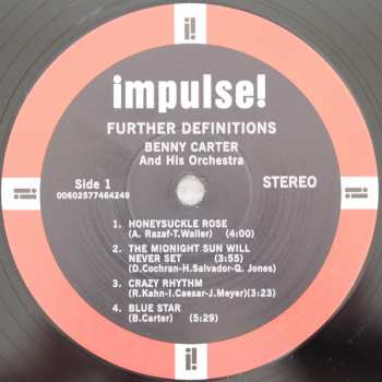 LP Benny Carter And His Orchestra: Further Definitions 69880
