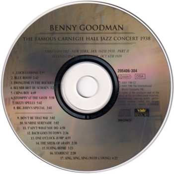 2CD Benny Goodman: The Famous Carnegie Hall Jazz Concert 1938 508103