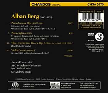 SACD Alban Berg: Violin Concerto / Three Orchestral Pieces / Piano Sonata / Passacaglia 452887