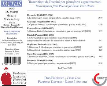 CD Bernardo Wolff: Transcrizionie Da Puccini Per Pianoforte A Quattro Mani 324357