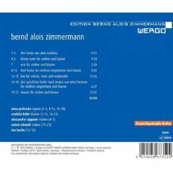 CD Bernd Alois Zimmermann: Initiale - Lieder Und Frühe Kammermusik 291070