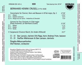 CD Bernhard Henrik Crusell: Concertante For Clarinet, Horn And Bassoon / Concert For Two Clarinets (Krommer, Arr.) / Funeral March 229787