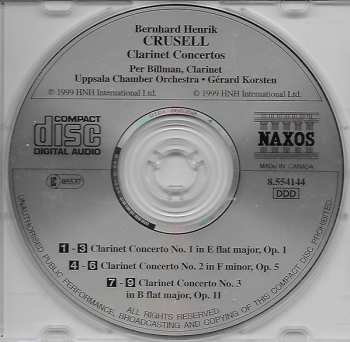 CD Bernhard Henrik Crusell: Clarinet Concertos 291202