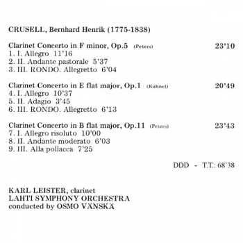 CD Bernhard Henrik Crusell: The Three Clarinet Concertos 93852