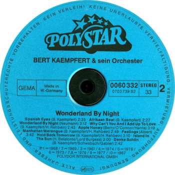 LP Bert Kaempfert & His Orchestra: Wonderland By Night LTD 486322