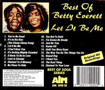 CD Betty Everett: Best Of Betty Everett/ Let It Be Me 125714